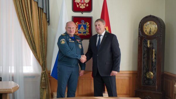 Губернатор Александр Богомаз провел рабочую встречу с министром МЧС РФ Александром Куренковым