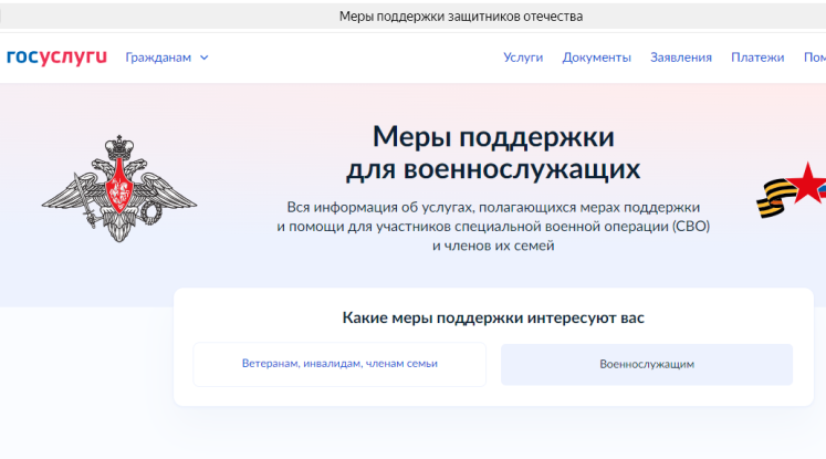 Участники СВО и члены их семей могут получить меры поддержки через «Госуслуги»